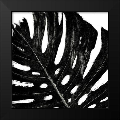 Organic Black Leaf I Black Modern Wood Framed Art Print by Pinto, Patricia