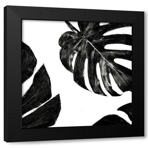Organic Black Leaf II Black Modern Wood Framed Art Print with Double Matting by Pinto, Patricia