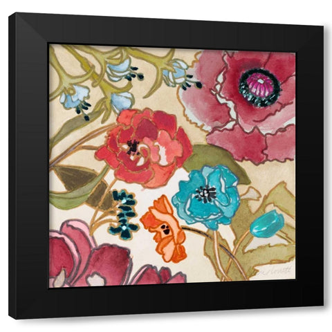 Le Jardin Colorful II Black Modern Wood Framed Art Print by Loreth, Lanie
