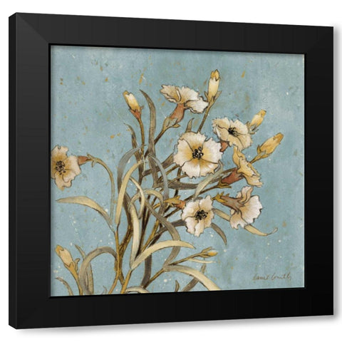 Wild Flowers on Blue I Black Modern Wood Framed Art Print by Loreth, Lanie