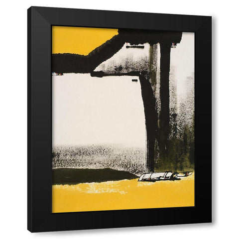 Yellow Abstract Vertical I Black Modern Wood Framed Art Print by Urban Pearl Collection, Llc