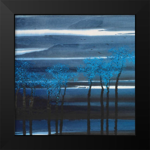 Indigo Forest II Black Modern Wood Framed Art Print by Urban Pearl Collection, Llc