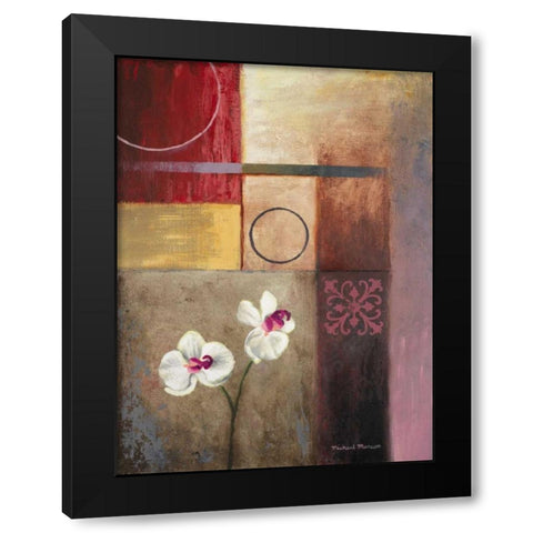 Flowers and Abstract Study I Black Modern Wood Framed Art Print with Double Matting by Marcon, Michael