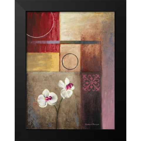 Flowers and Abstract Study I Black Modern Wood Framed Art Print by Marcon, Michael