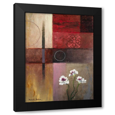 Flowers and Abstract Study II Black Modern Wood Framed Art Print with Double Matting by Marcon, Michael