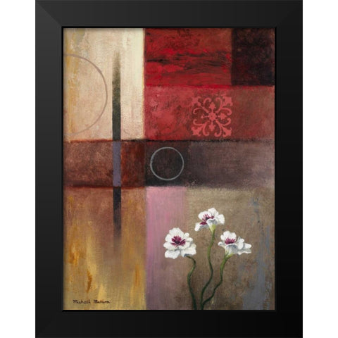 Flowers and Abstract Study II Black Modern Wood Framed Art Print by Marcon, Michael