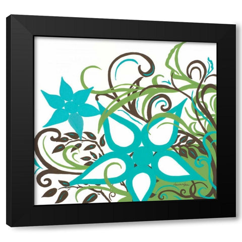Floral Twist I Black Modern Wood Framed Art Print by Hakimipour-Ritter