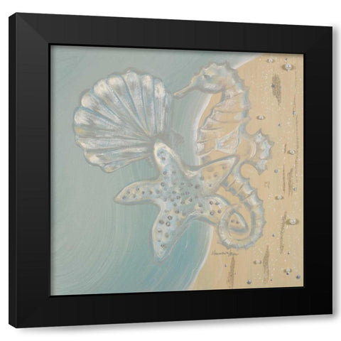 Pearl Beach II Black Modern Wood Framed Art Print with Double Matting by Hakimipour-Ritter
