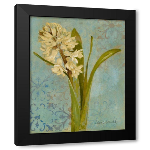 Hyacinth on Teal I Black Modern Wood Framed Art Print with Double Matting by Loreth, Lanie