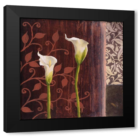 Calla Lilies II Black Modern Wood Framed Art Print with Double Matting by Marcon, Michael