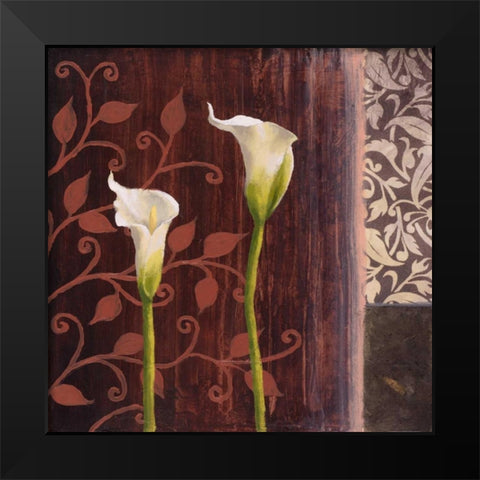 Calla Lilies II Black Modern Wood Framed Art Print by Marcon, Michael