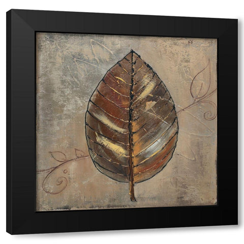 New Leaf VIII (taupe) Black Modern Wood Framed Art Print by Pinto, Patricia