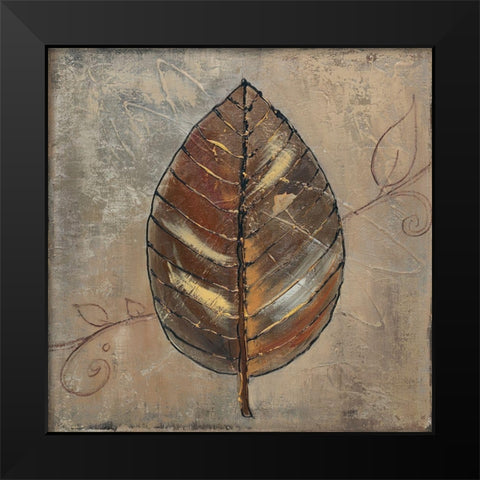New Leaf VIII (taupe) Black Modern Wood Framed Art Print by Pinto, Patricia