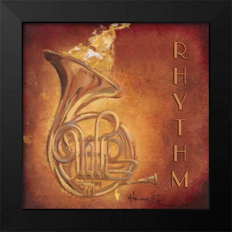 Rhythm Black Modern Wood Framed Art Print by Hakimipour-Ritter