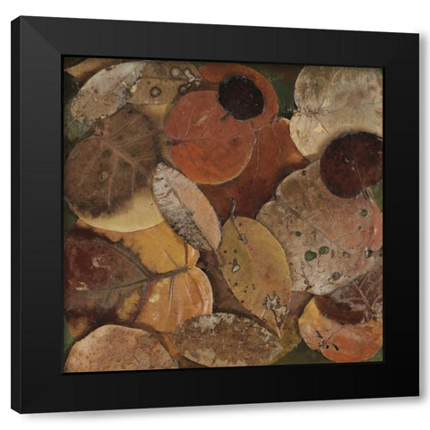 Scattered Leaves I Black Modern Wood Framed Art Print by Pinto, Patricia
