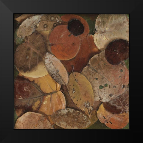 Scattered Leaves I Black Modern Wood Framed Art Print by Pinto, Patricia