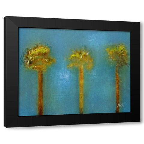 Three Palms I Black Modern Wood Framed Art Print by Pinto, Patricia