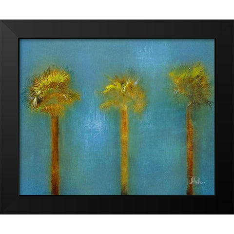 Three Palms I Black Modern Wood Framed Art Print by Pinto, Patricia