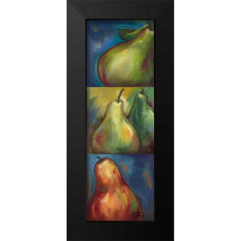 Pears 3 in 1 I Black Modern Wood Framed Art Print by Pinto, Patricia