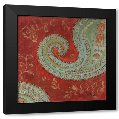 Paisley Wave II Black Modern Wood Framed Art Print by Pinto, Patricia