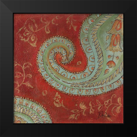 Paisley Wave II Black Modern Wood Framed Art Print by Pinto, Patricia