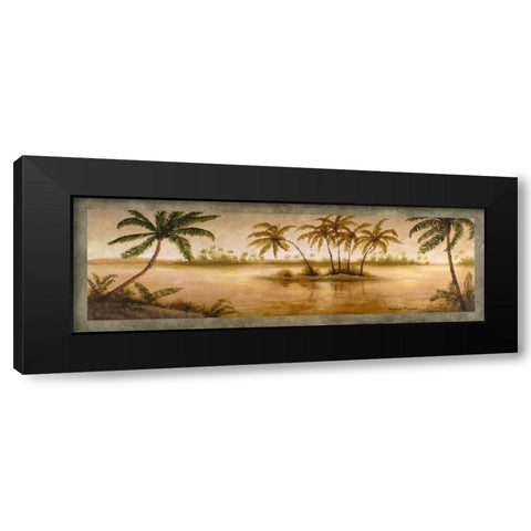 Golden Tropics I Black Modern Wood Framed Art Print with Double Matting by Marcon, Michael