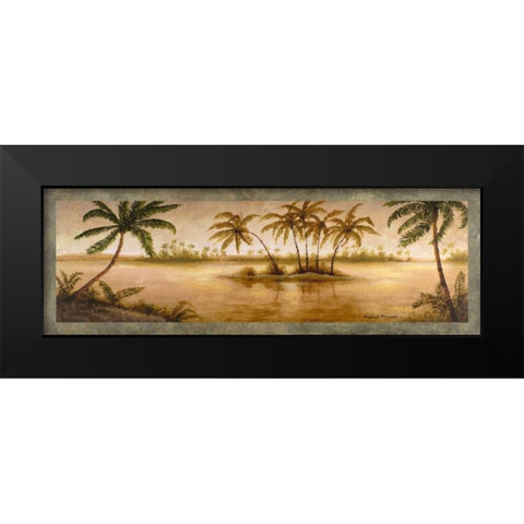 Golden Tropics I Black Modern Wood Framed Art Print by Marcon, Michael