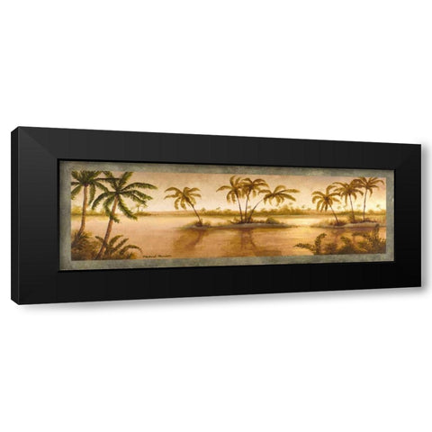 Golden Tropics II Black Modern Wood Framed Art Print with Double Matting by Marcon, Michael