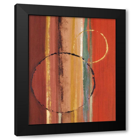 Orbiting Moons I Black Modern Wood Framed Art Print with Double Matting by Loreth, Lanie