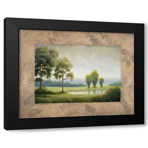 Green Land I Black Modern Wood Framed Art Print by Marcon, Michael