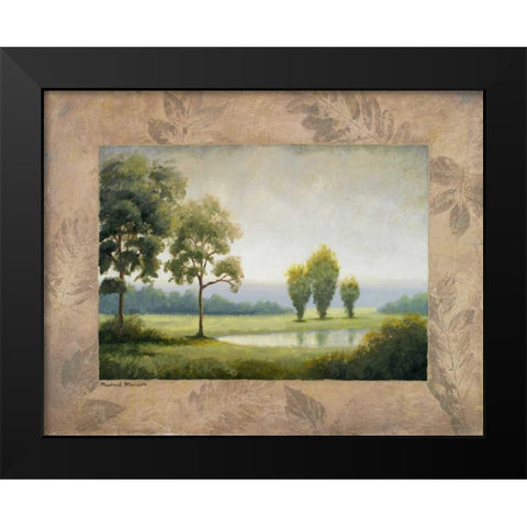 Green Land I Black Modern Wood Framed Art Print by Marcon, Michael
