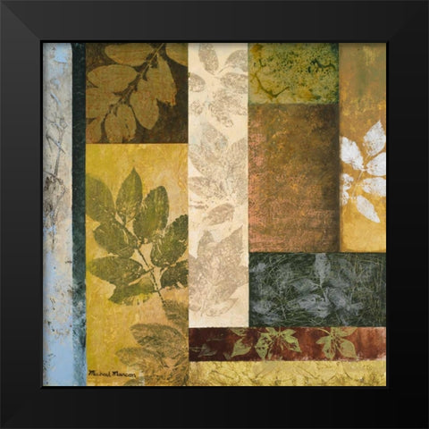 August Leaves I Black Modern Wood Framed Art Print by Marcon, Michael