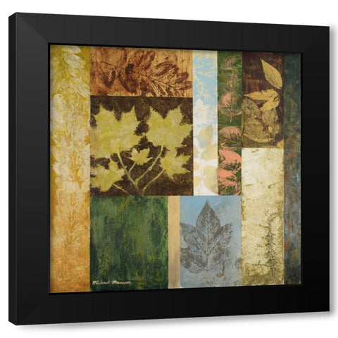 August Leaves II Black Modern Wood Framed Art Print by Marcon, Michael