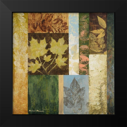 August Leaves II Black Modern Wood Framed Art Print by Marcon, Michael