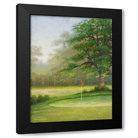 Amacoy Green II Black Modern Wood Framed Art Print with Double Matting by Marcon, Michael