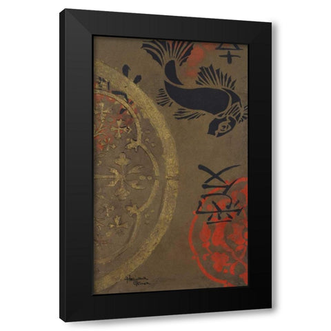 Koi Shield II Black Modern Wood Framed Art Print by Hakimipour-Ritter