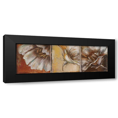 The Three Poppies II Black Modern Wood Framed Art Print by Pinto, Patricia
