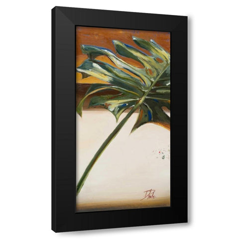 The Green Leaf I Black Modern Wood Framed Art Print with Double Matting by Pinto, Patricia