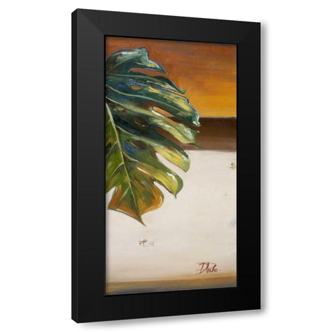 The Green Leaf II Black Modern Wood Framed Art Print with Double Matting by Pinto, Patricia