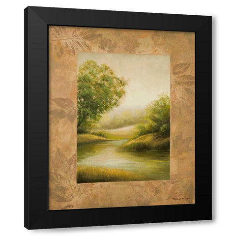 Northern Lake Black Modern Wood Framed Art Print with Double Matting by Marcon, Michael
