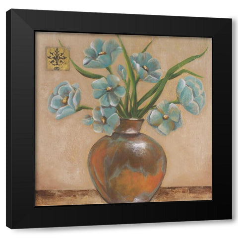 Patina Square II Black Modern Wood Framed Art Print with Double Matting by Hakimipour-Ritter