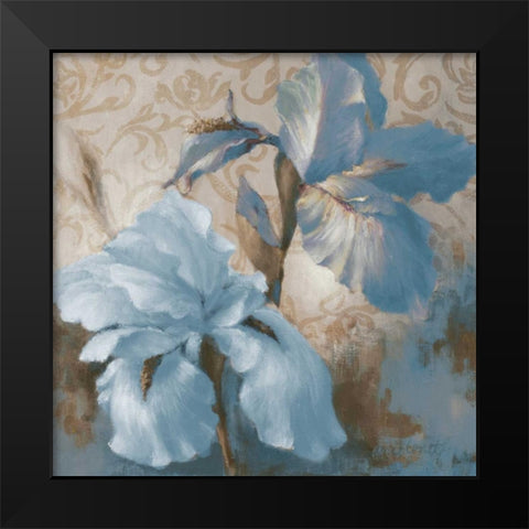 Soft Blue Blooms I Black Modern Wood Framed Art Print by Loreth, Lanie
