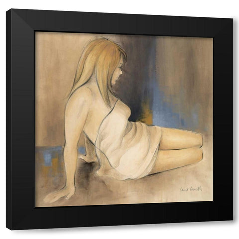 Waking Woman II - blue Black Modern Wood Framed Art Print by Loreth, Lanie