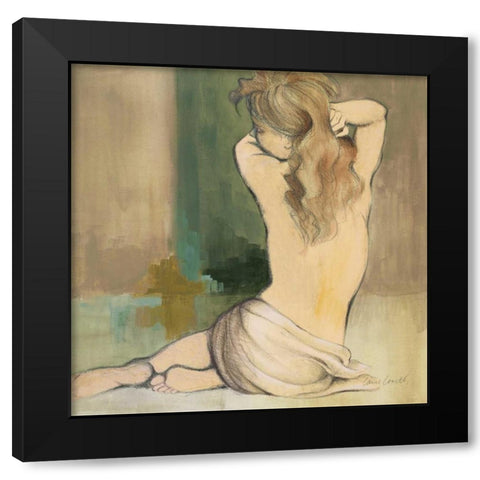 Waking Woman I - green Black Modern Wood Framed Art Print by Loreth, Lanie