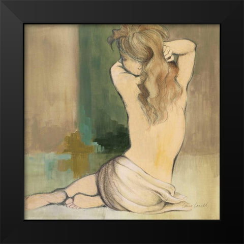 Waking Woman I - green Black Modern Wood Framed Art Print by Loreth, Lanie