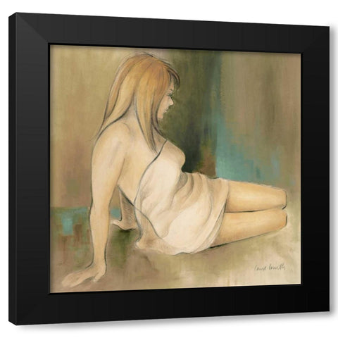 Waking Woman II - green Black Modern Wood Framed Art Print by Loreth, Lanie