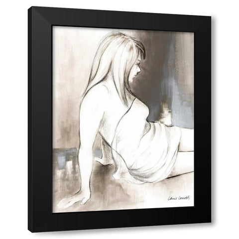 Sketched Waking Woman II Black Modern Wood Framed Art Print by Loreth, Lanie