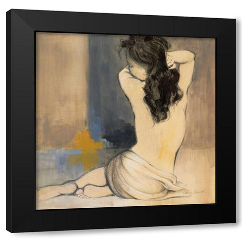 Waking Woman I - blue Black Modern Wood Framed Art Print by Loreth, Lanie
