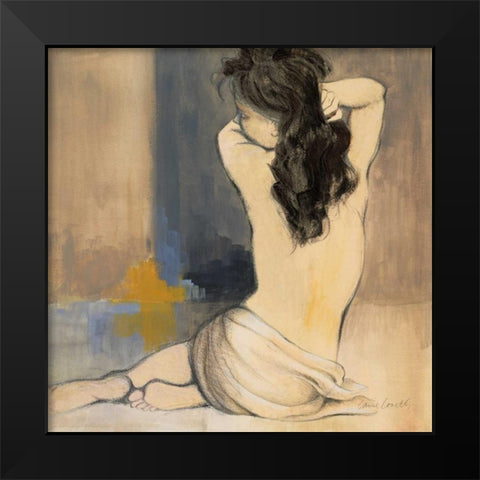 Waking Woman I - blue Black Modern Wood Framed Art Print by Loreth, Lanie