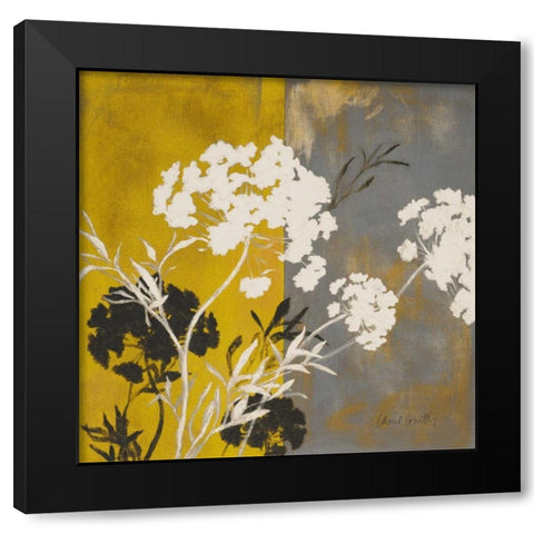Silhouette Flowers I Black Modern Wood Framed Art Print by Loreth, Lanie